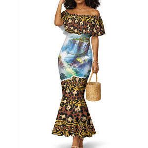 Zambian Heritage Independence 1964 Mermaid Dress Traditional African Seamless Pattern