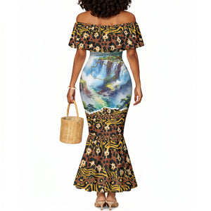Zambian Heritage Independence 1964 Mermaid Dress Traditional African Seamless Pattern
