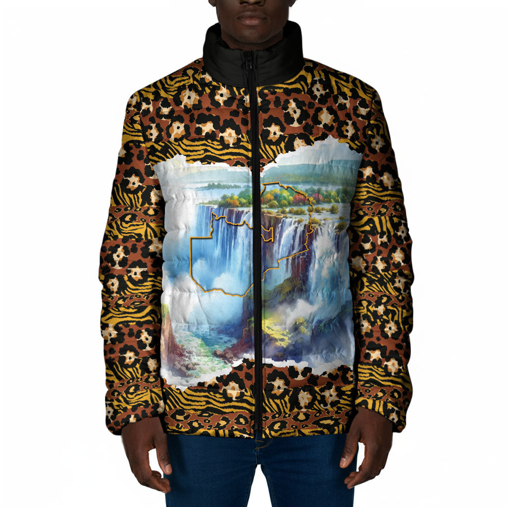 Zambian Heritage Independence 1964 Padded Jacket Traditional African Seamless Pattern