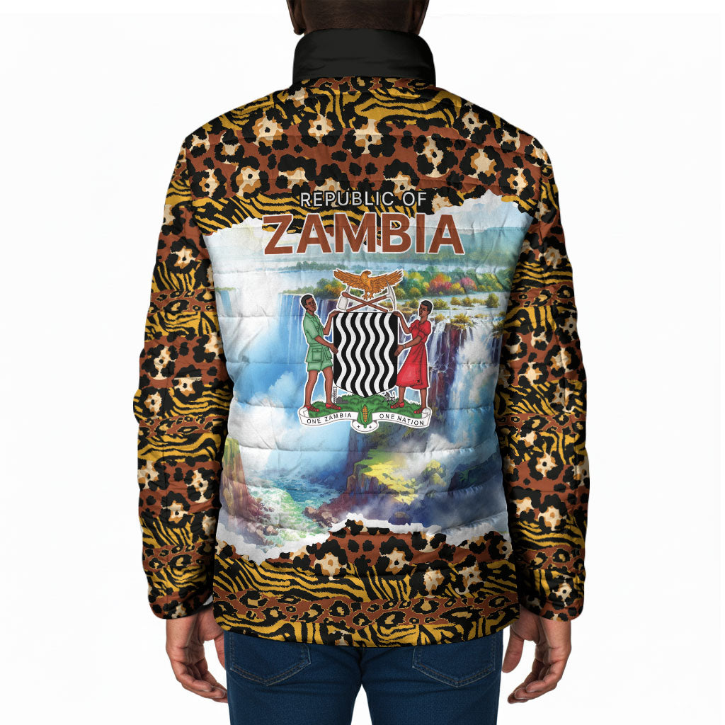 Zambian Heritage Independence 1964 Padded Jacket Traditional African Seamless Pattern