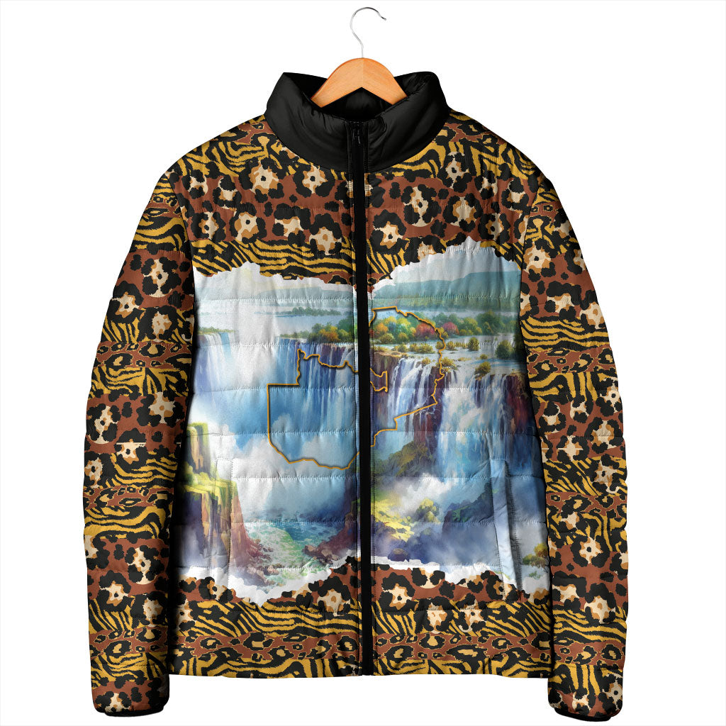 Zambian Heritage Independence 1964 Padded Jacket Traditional African Seamless Pattern