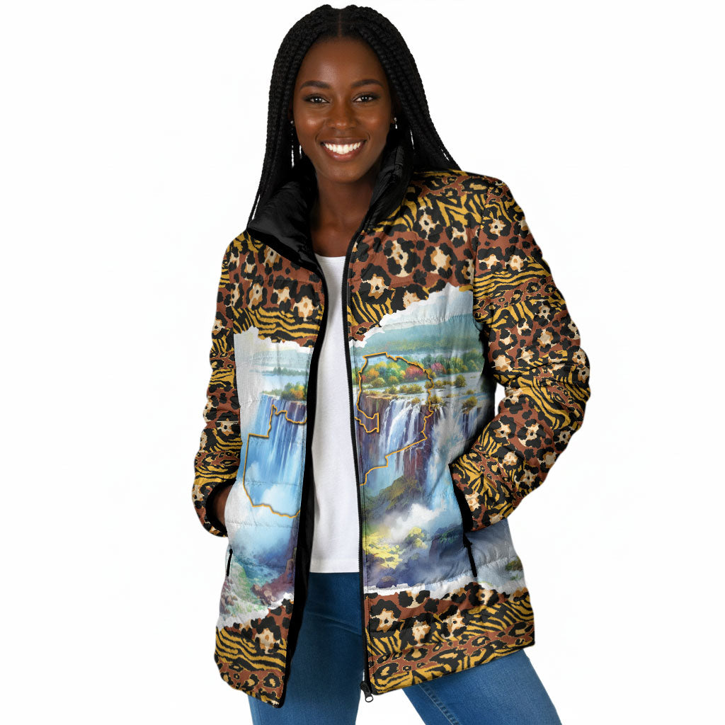 Zambian Heritage Independence 1964 Padded Jacket Traditional African Seamless Pattern