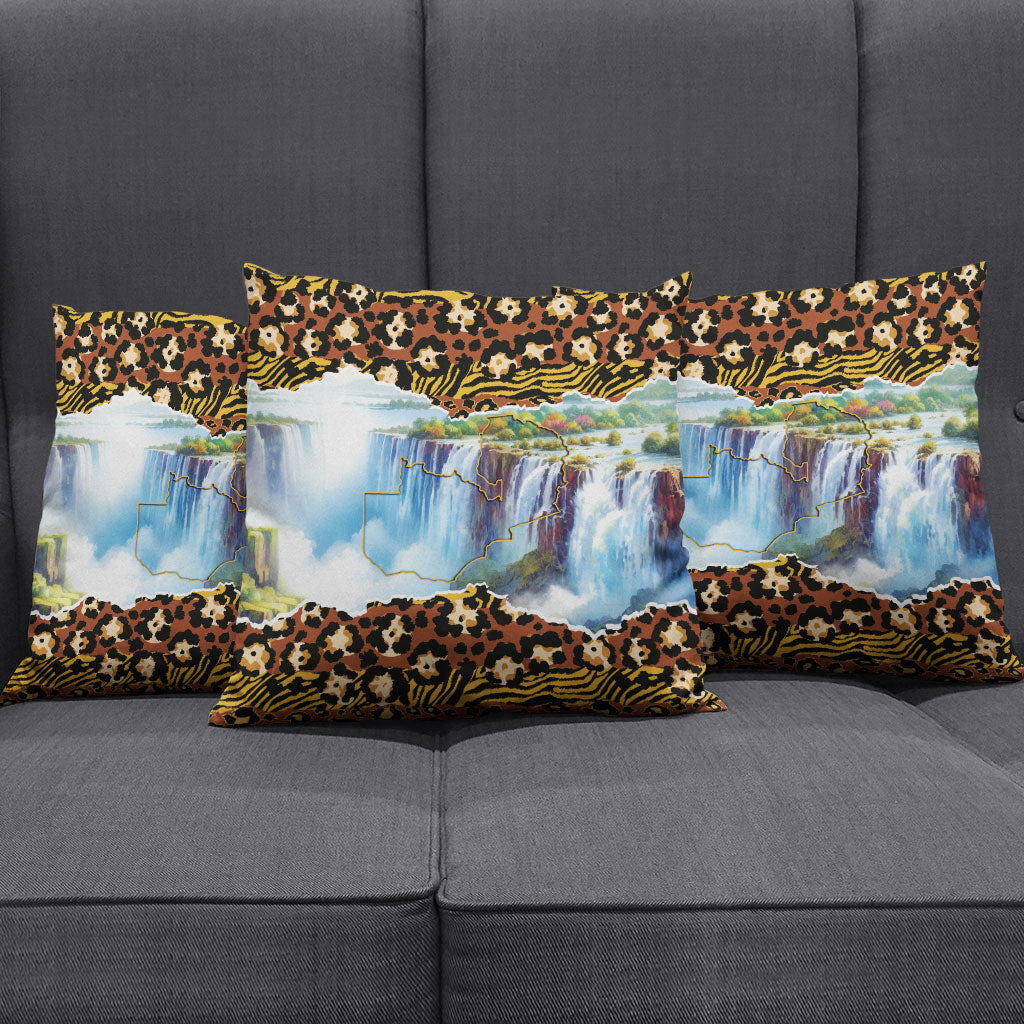 Zambian Heritage Independence 1964 Pillow Cover Traditional African Seamless Pattern