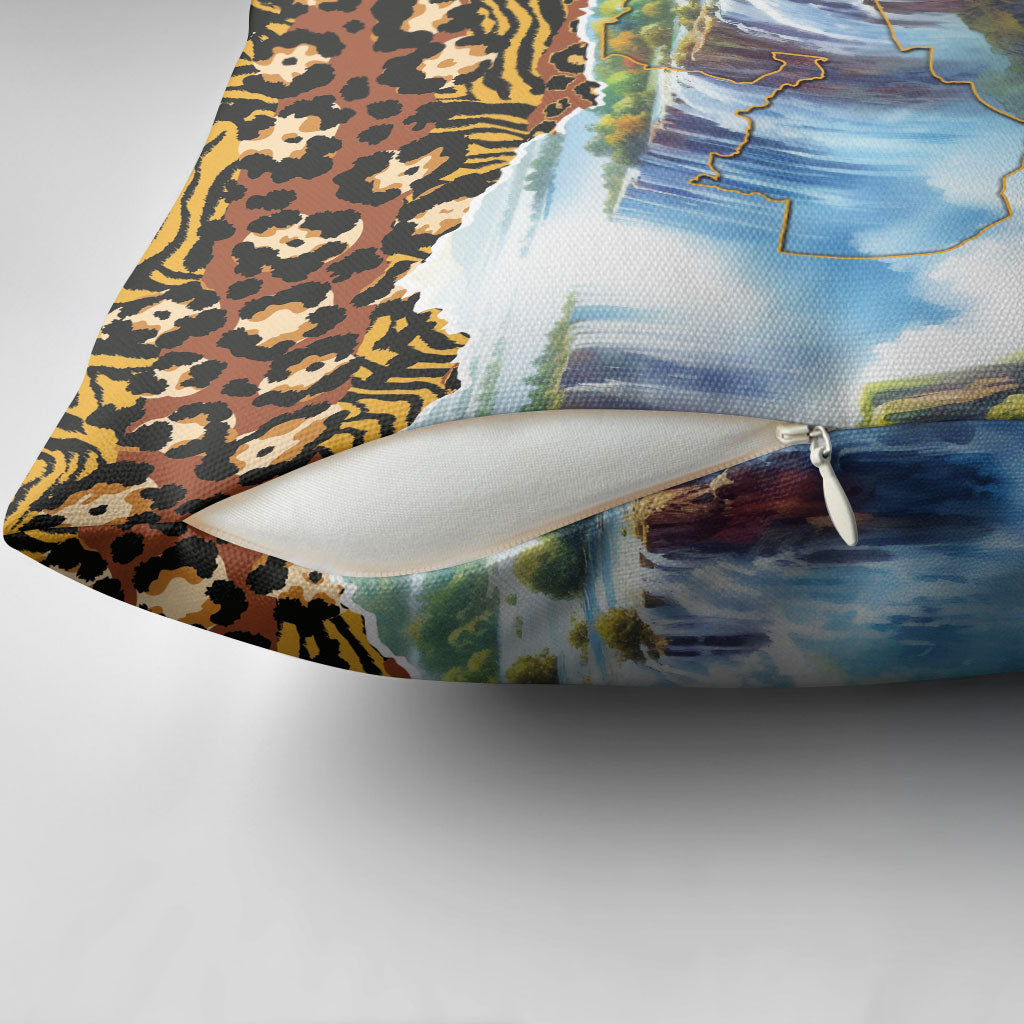 Zambian Heritage Independence 1964 Pillow Cover Traditional African Seamless Pattern