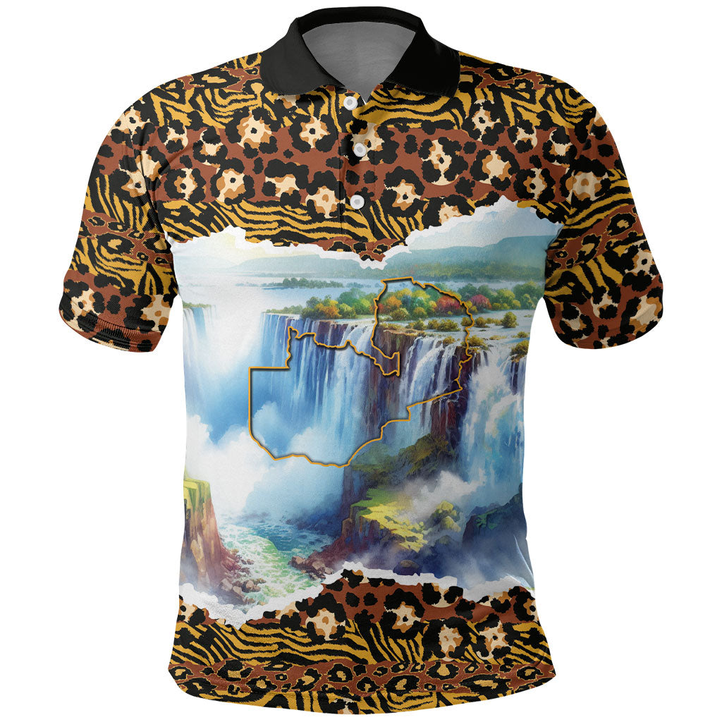 Zambian Heritage Independence 1964 Polo Shirt Traditional African Seamless Pattern