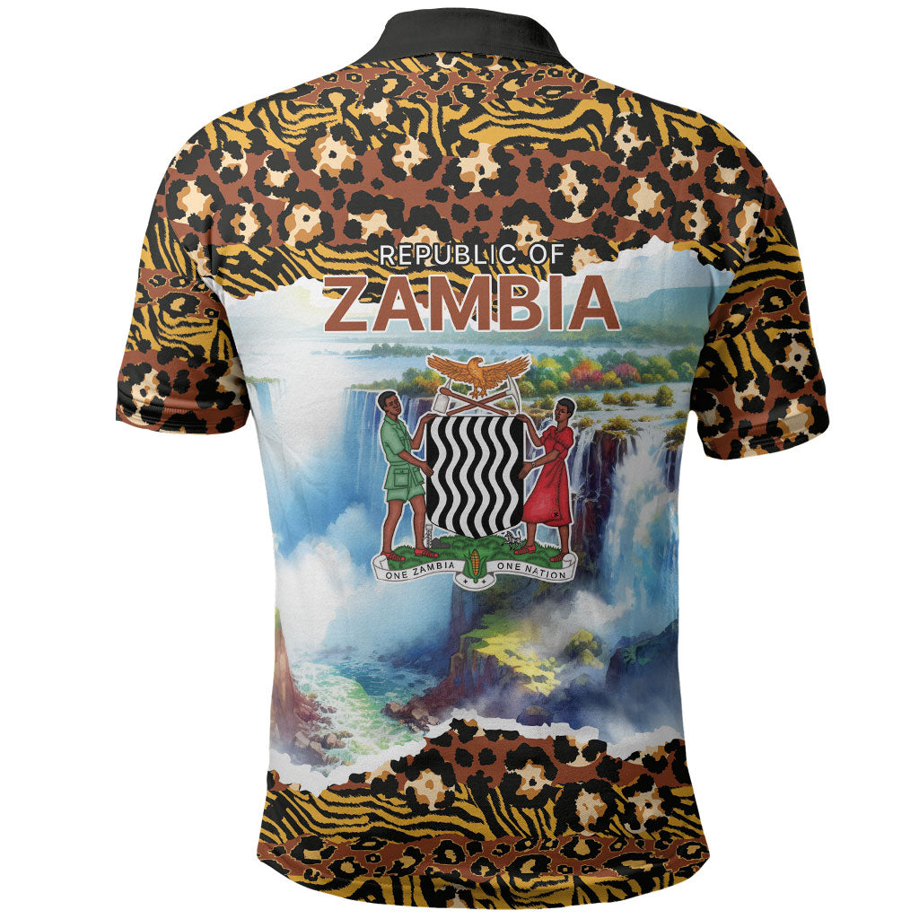 Zambian Heritage Independence 1964 Polo Shirt Traditional African Seamless Pattern