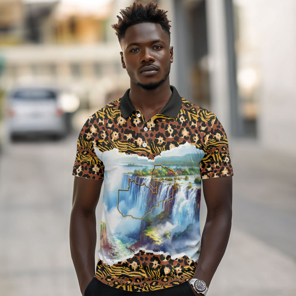 Zambian Heritage Independence 1964 Polo Shirt Traditional African Seamless Pattern