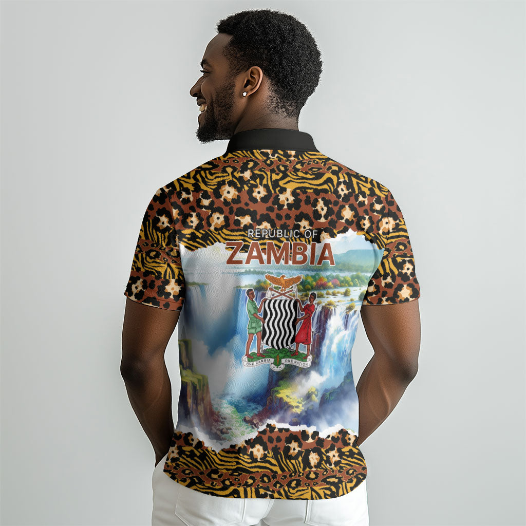 Zambian Heritage Independence 1964 Polo Shirt Traditional African Seamless Pattern
