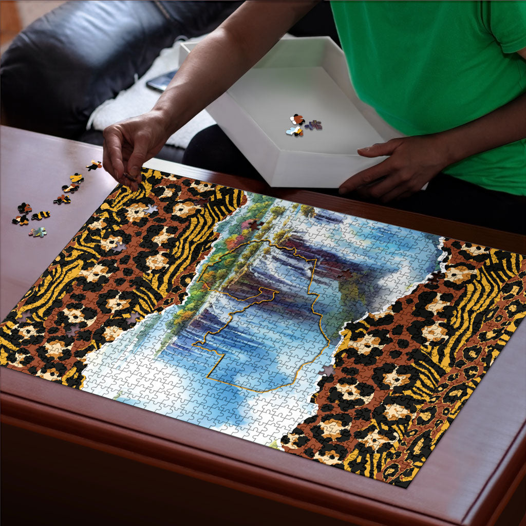 Zambian Heritage Independence 1964 Puzzle Traditional African Seamless Pattern