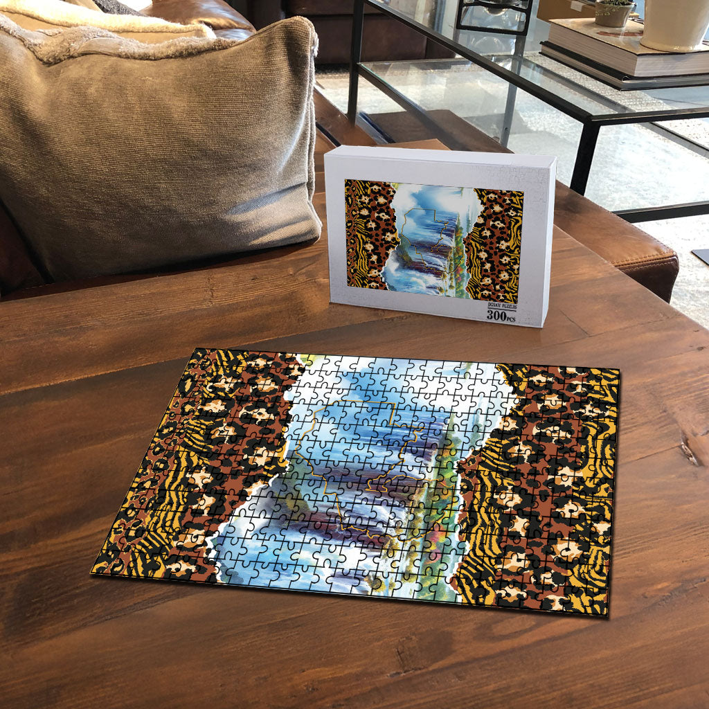 Zambian Heritage Independence 1964 Puzzle Traditional African Seamless Pattern