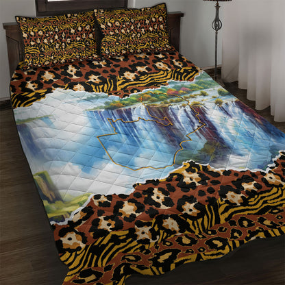 Zambian Heritage Independence 1964 Quilt Bed Set Traditional African Seamless Pattern