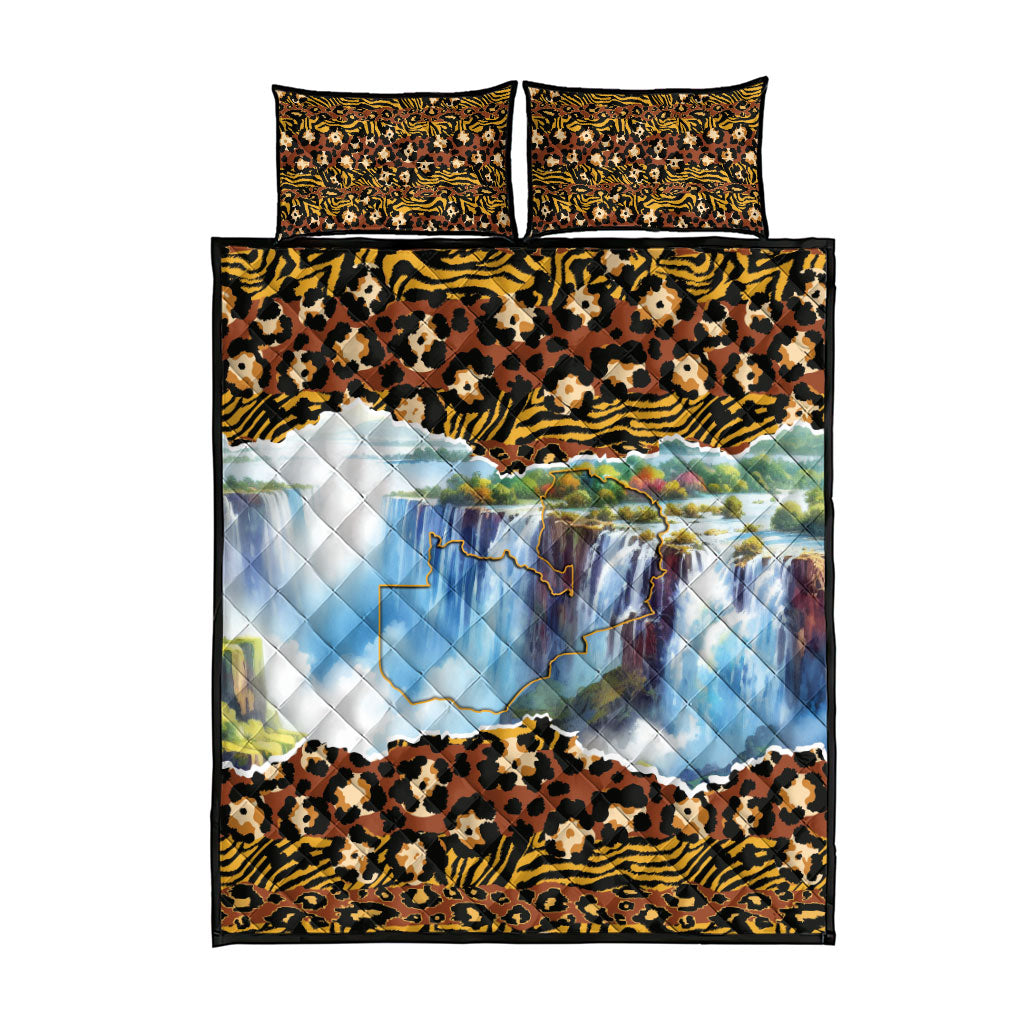 Zambian Heritage Independence 1964 Quilt Bed Set Traditional African Seamless Pattern
