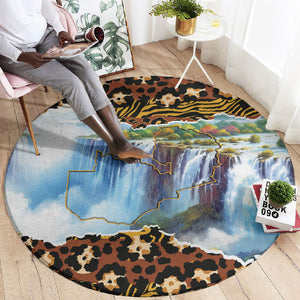Zambian Heritage Independence 1964 Round Carpet Traditional African Seamless Pattern