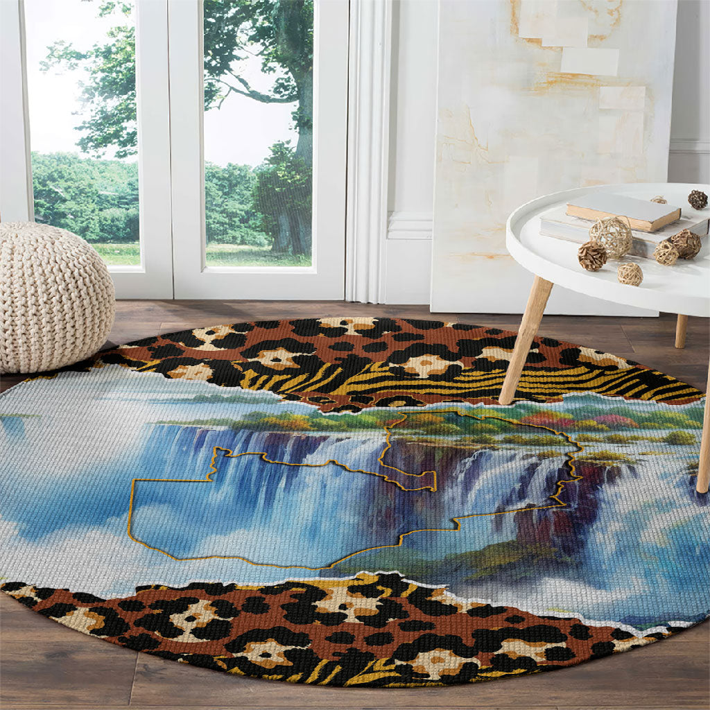 Zambian Heritage Independence 1964 Round Carpet Traditional African Seamless Pattern