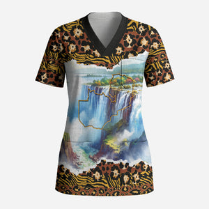 Zambian Heritage Independence 1964 Scrub Top Traditional African Seamless Pattern