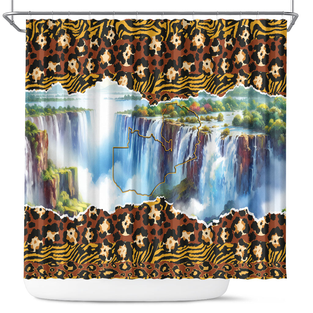 Zambian Heritage Independence 1964 Shower Curtain Traditional African Seamless Pattern