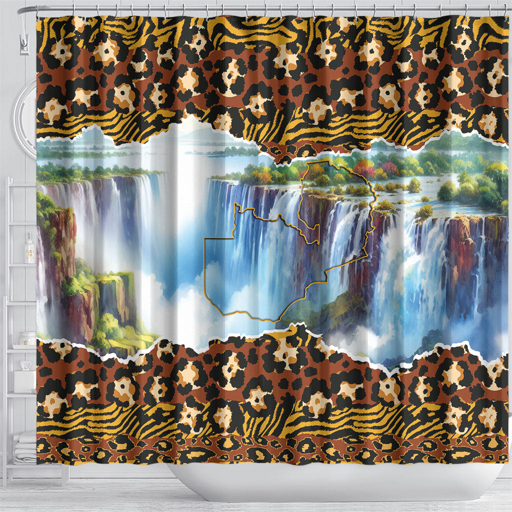 Zambian Heritage Independence 1964 Shower Curtain Traditional African Seamless Pattern