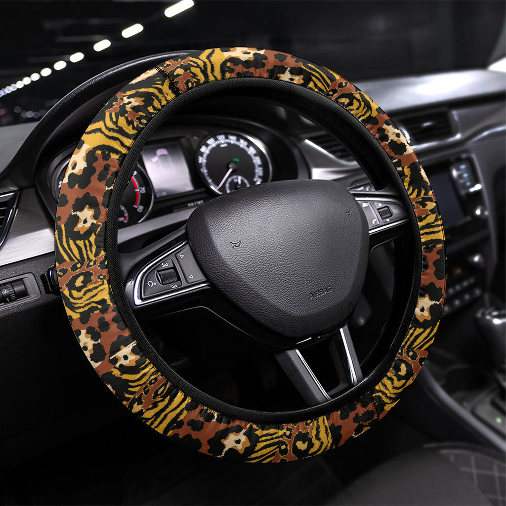 Zambian Heritage Independence 1964 Steering Wheel Cover Traditional African Seamless Pattern