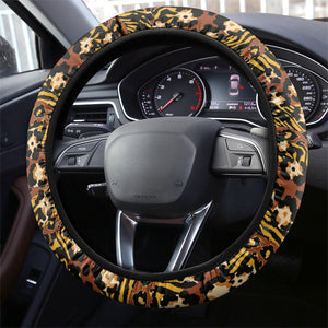 Zambian Heritage Independence 1964 Steering Wheel Cover Traditional African Seamless Pattern