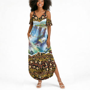 Zambian Heritage Independence 1964 Summer Maxi Dress Traditional African Seamless Pattern