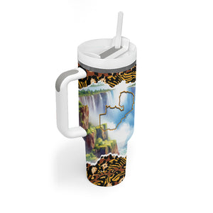 Zambian Heritage Independence 1964 Tumbler With Handle Traditional African Seamless Pattern