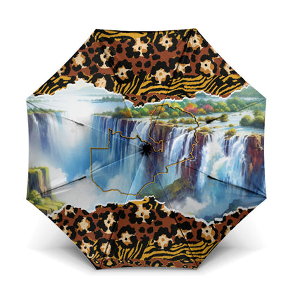 Zambian Heritage Independence 1964 Umbrella Traditional African Seamless Pattern