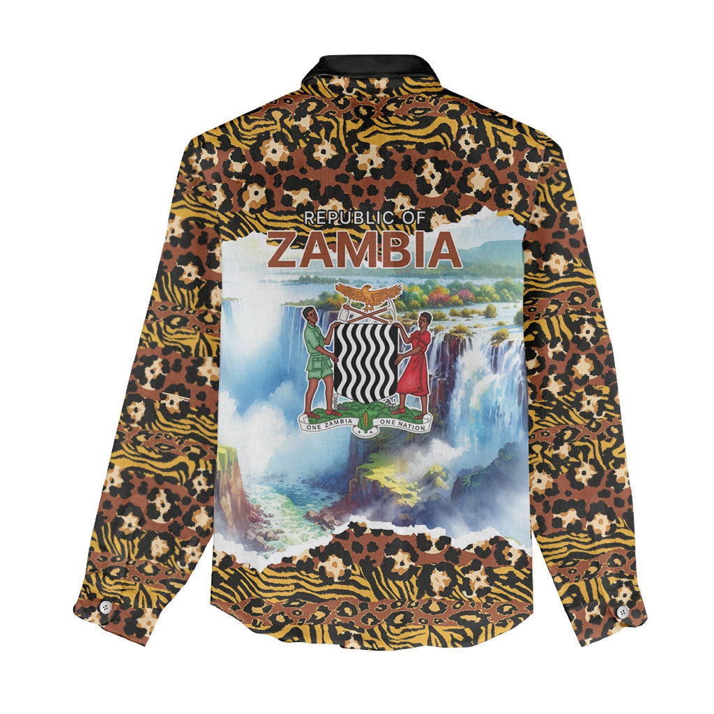 Zambian Heritage Independence 1964 Women Casual Shirt Traditional African Seamless Pattern