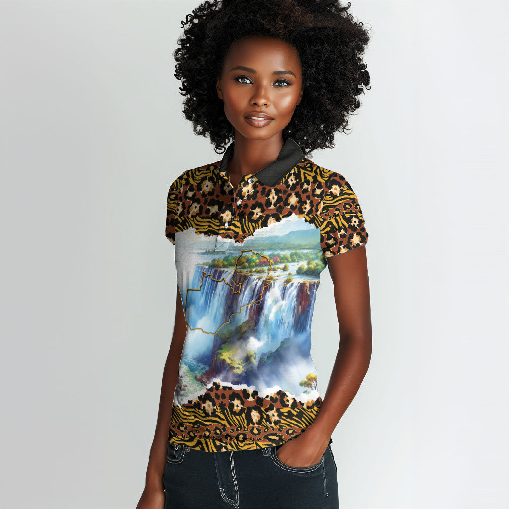 Zambian Heritage Independence 1964 Women Polo Shirt Traditional African Seamless Pattern