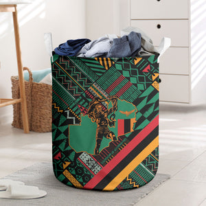 Zambia Victoria Falls Laundry Basket Indigenous Wild Animal Skins Tribal Patchwork