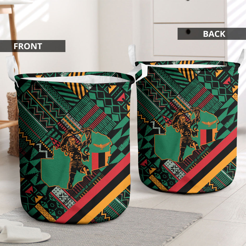 Zambia Victoria Falls Laundry Basket Indigenous Wild Animal Skins Tribal Patchwork