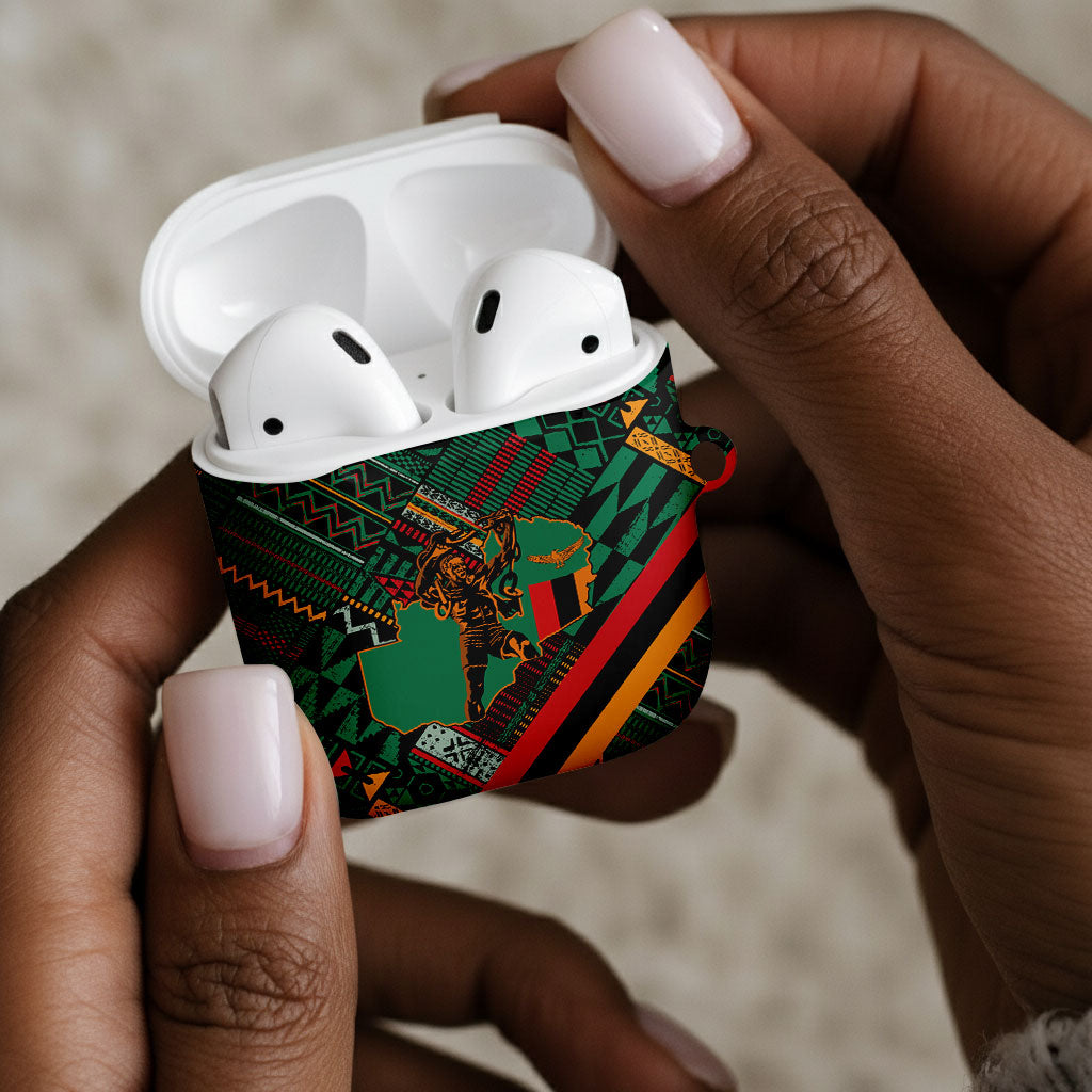 Zambia Victoria Falls AirPods Case Indigenous Wild Animal Skins Tribal Patchwork