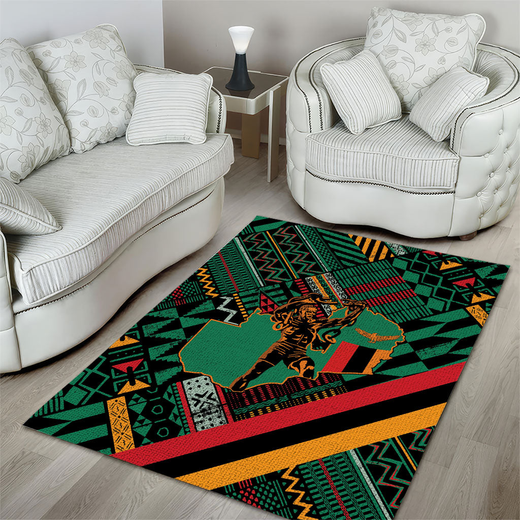 Zambia Victoria Falls Area Rug Indigenous Wild Animal Skins Tribal Patchwork