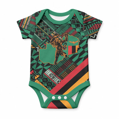 Zambia Victoria Falls Baby Onesie Indigenous Wild Animal Skins Tribal Patchwork