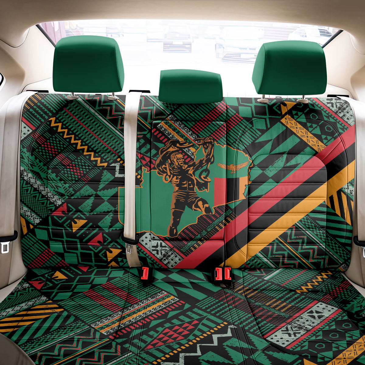 Zambia Victoria Falls Back Car Seat Cover Indigenous Wild Animal Skins Tribal Patchwork