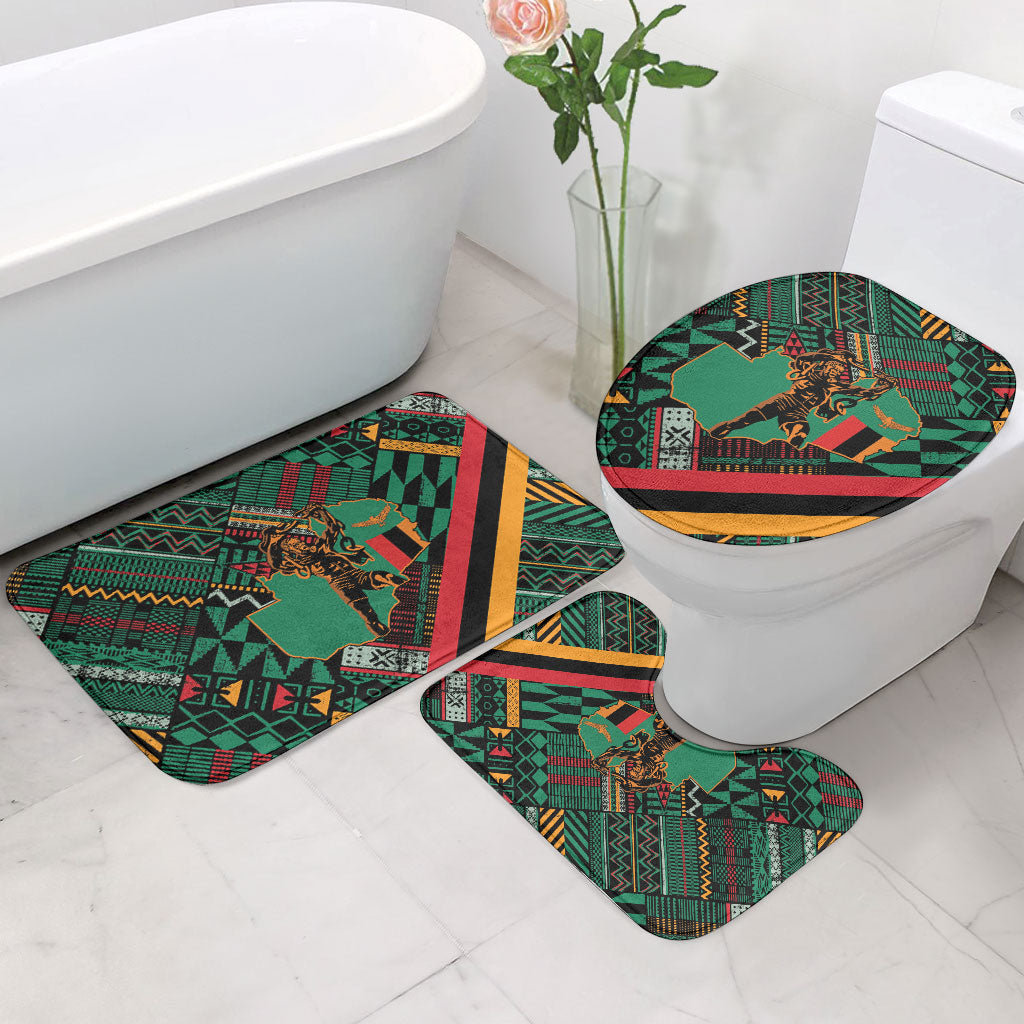 Zambia Victoria Falls Bathroom Set Indigenous Wild Animal Skins Tribal Patchwork