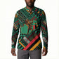 Zambia Victoria Falls Button Sweatshirt Indigenous Wild Animal Skins Tribal Patchwork