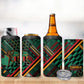 Zambia Victoria Falls 4 in 1 Can Cooler Tumbler Indigenous Wild Animal Skins Tribal Patchwork