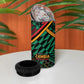 Zambia Victoria Falls 4 in 1 Can Cooler Tumbler Indigenous Wild Animal Skins Tribal Patchwork
