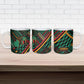 Zambia Victoria Falls Ceramic Mug Indigenous Wild Animal Skins Tribal Patchwork