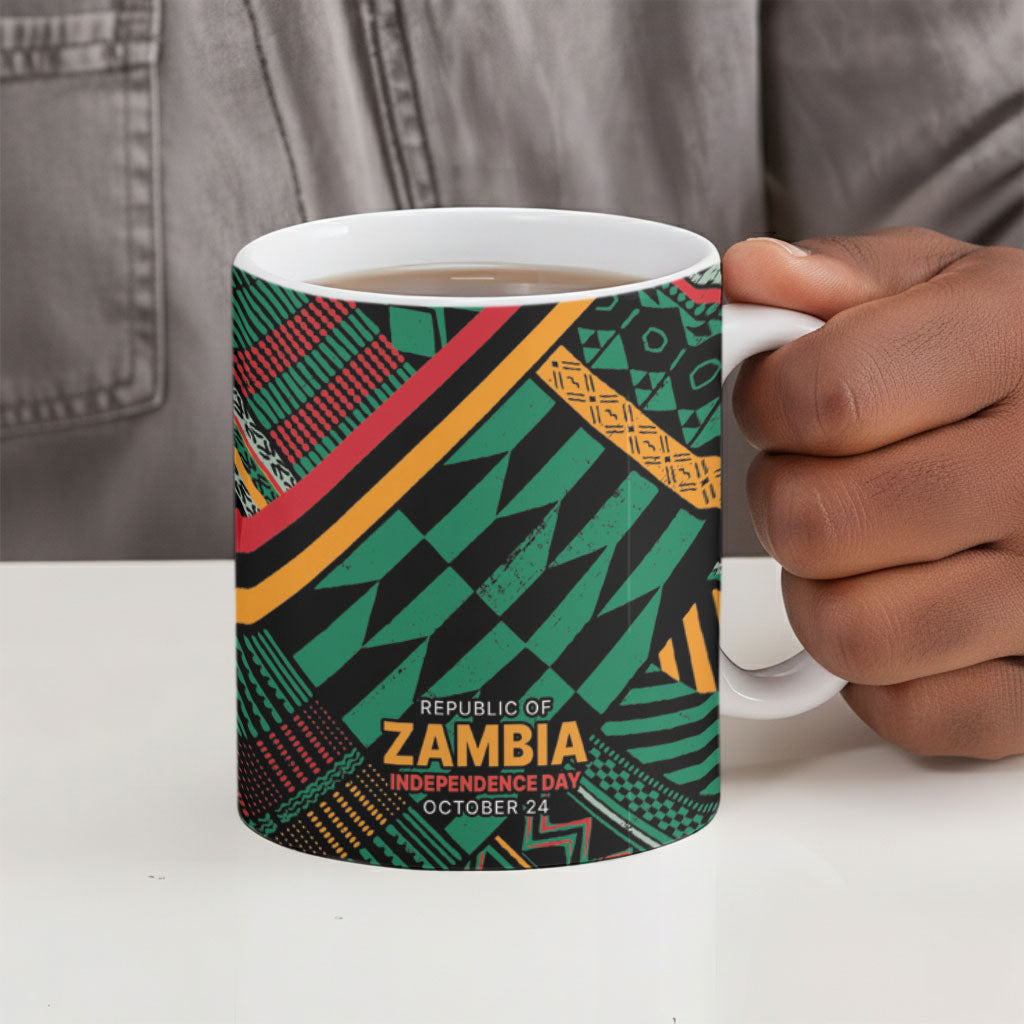 Zambia Victoria Falls Ceramic Mug Indigenous Wild Animal Skins Tribal Patchwork