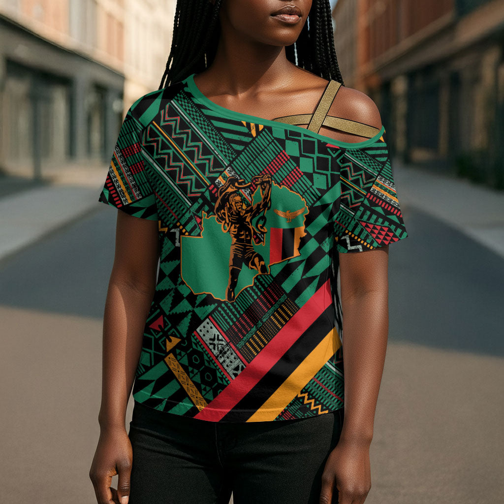 Zambia Victoria Falls Cross Shoulder Shirt Indigenous Wild Animal Skins Tribal Patchwork