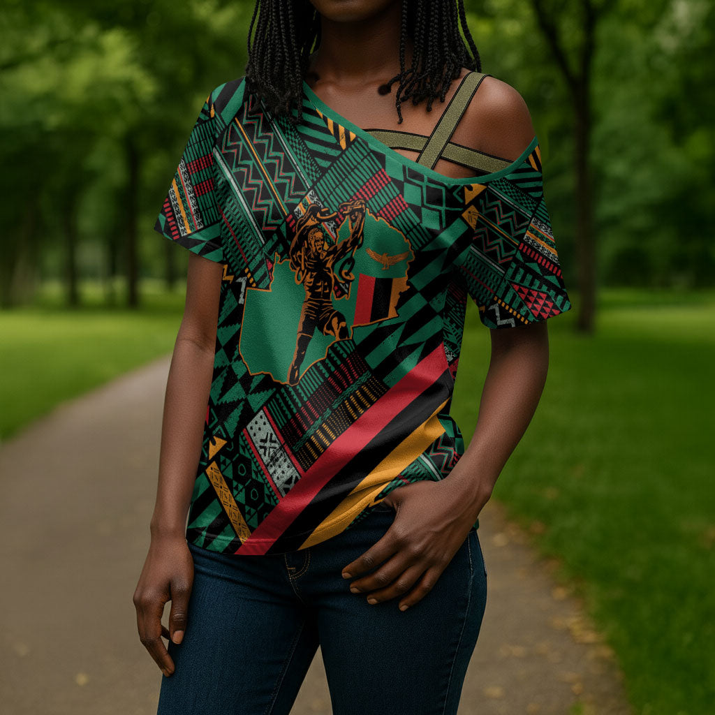 Zambia Victoria Falls Cross Shoulder Shirt Indigenous Wild Animal Skins Tribal Patchwork