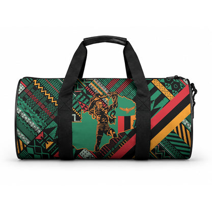Zambia Victoria Falls Duffle Bag Indigenous Wild Animal Skins Tribal Patchwork