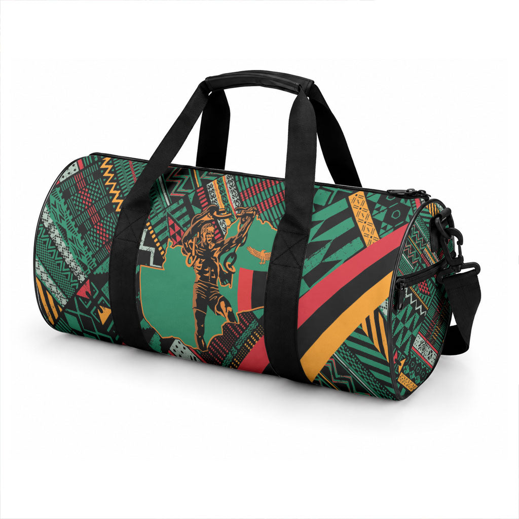 Zambia Victoria Falls Duffle Bag Indigenous Wild Animal Skins Tribal Patchwork
