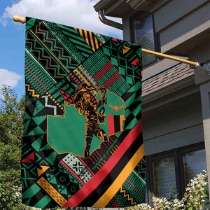 Zambia Victoria Falls Garden Flag Indigenous Wild Animal Skins Tribal Patchwork