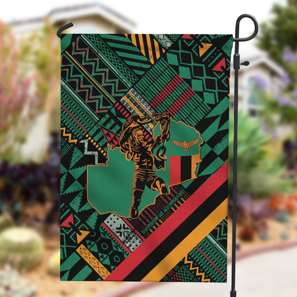 Zambia Victoria Falls Garden Flag Indigenous Wild Animal Skins Tribal Patchwork