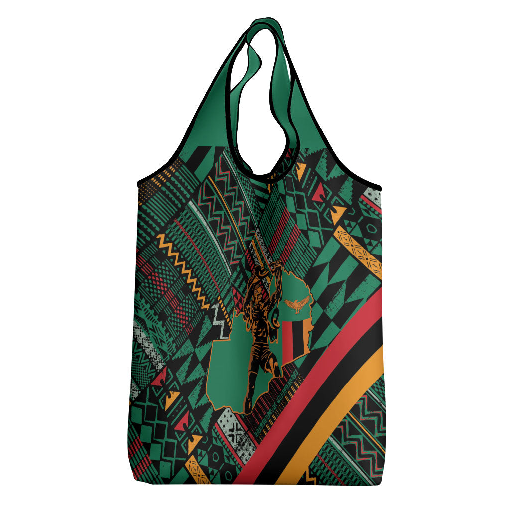 Zambia Victoria Falls Grocery Bag Indigenous Wild Animal Skins Tribal Patchwork