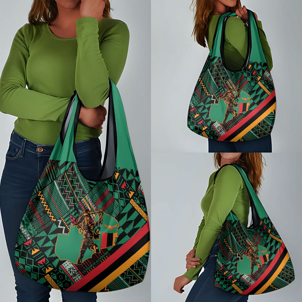 Zambia Victoria Falls Grocery Bag Indigenous Wild Animal Skins Tribal Patchwork