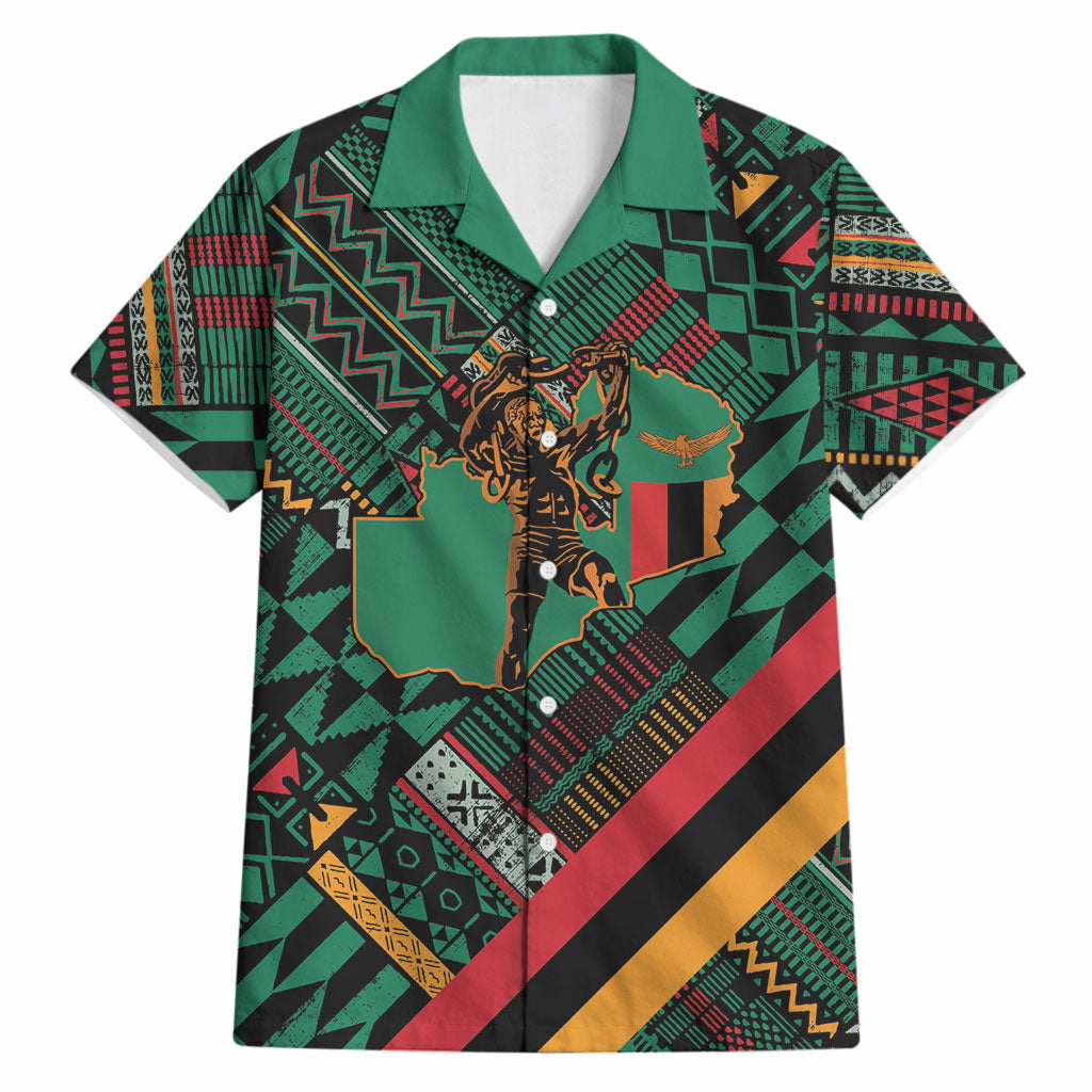 Zambia Victoria Falls Hawaiian Shirt Indigenous Wild Animal Skins Tribal Patchwork
