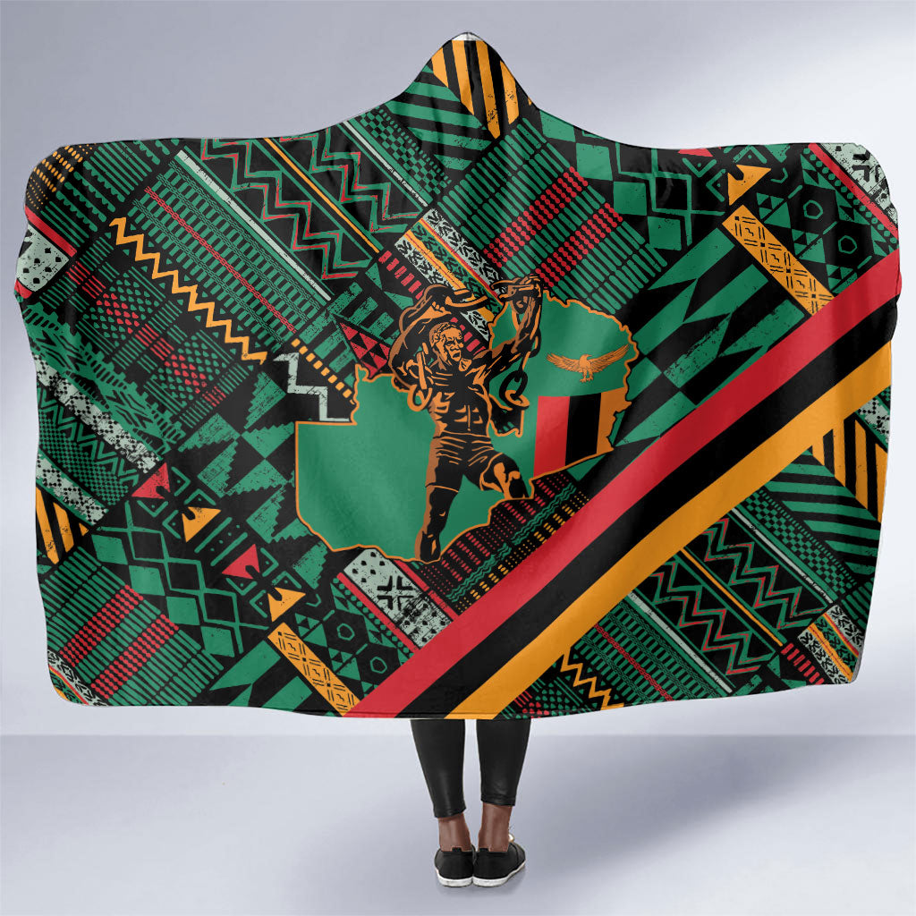 Zambia Victoria Falls Hooded Blanket Indigenous Wild Animal Skins Tribal Patchwork